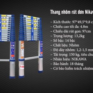 THANG NHÔM RÚT ĐƠN NIKAWA NK-48 NEW
