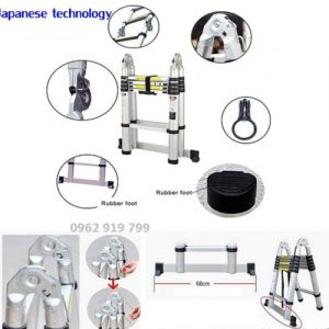 Thang nhôm rút gọn chữ A Ninda ND- 38AI (chữ A1.9 M)