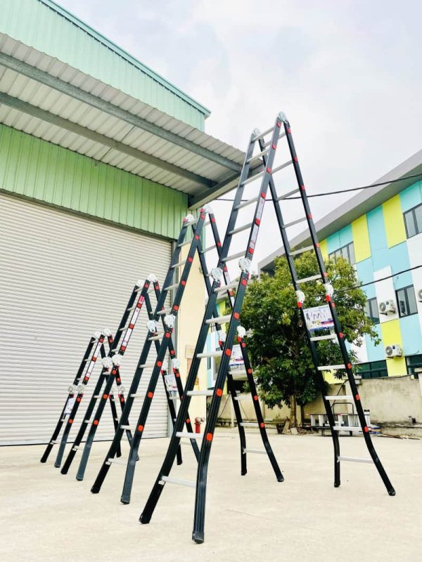 Thang Nhôm Gấp 4 Khúc 5 Bậc Nikawa Chân Choãi NKG-45C