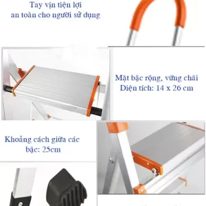 Thang ghế Inox 6 bậc Nikita NKT-IN06 (1.5m)