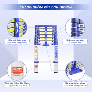 THANG NHÔM RÚT ĐƠN NIKAWA NK-60 New (Duỗi thẳng tối đa 6m)